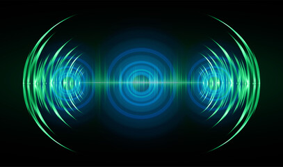 Sound waves oscillating dark light