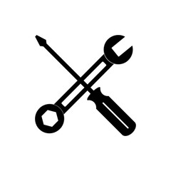 screwdriver and wrench icon vector sign symbol