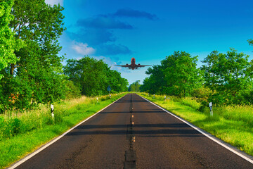 airplane on the road