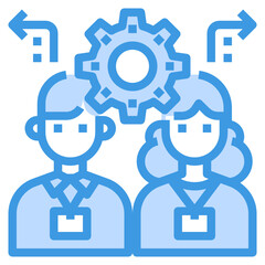 Employee blue outline icon