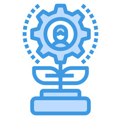 Human Resource blue outline icon