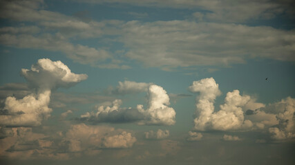 Natural background. Clouds in the sky. learn on the horizon.