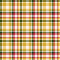 Plaid seamless pattern. Vector background of textile ornament. Flat fabric design.