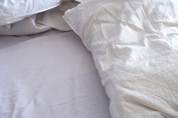 Obraz premium White linens. Blanket texture. Suitable for backgrounds.