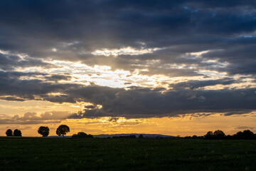 Horizon view with Taunus in sight (Frankfurt, Germany)