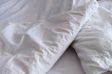 White linens. Blanket texture. Suitable for backgrounds.