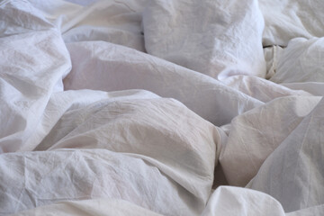 White linens. Blanket texture. Suitable for backgrounds.