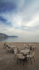 Fototapeta na wymiar relaxing with sea view, Itea, Greece
