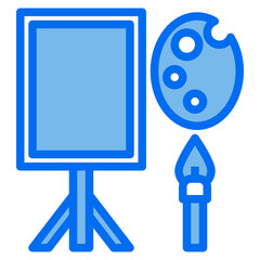 Paint palette blue line icon