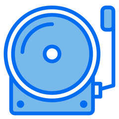 School bell blue line icon