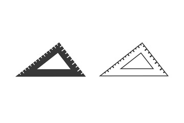 Obraz premium Ruler vector icon set in flat style. Vector illustration
