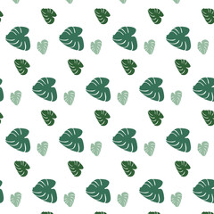 seamless pattern with green leaves