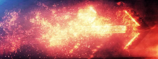 抽象的な炎の矢印