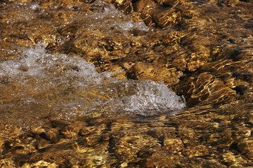 the flow of the river on the stones, Selinountas river, Greece