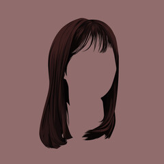 vector woman with hair