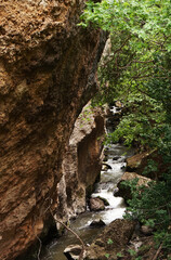 waterfall in the mountains, Zachlorou, Achaia, Greece