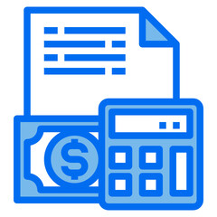 calculator blue line icon
