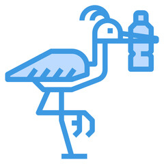 Bird blue outline icon