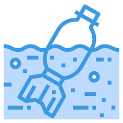 Bottle blue outline icon
