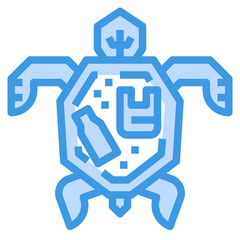 Turtle blue outline icon