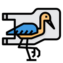 Bird filled outline icon