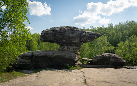 Sandstone Rock Formations In Tisá, Czech Republic. Film Location Of The Chronicles Of Narnia