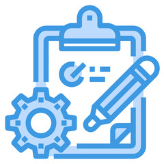 Clipboard blue outline icon