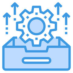 Tray blue outline icon