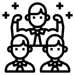 Teamwork outline icon