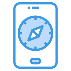 Compass blue outline icon