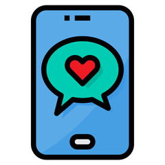 Love filled outline icon