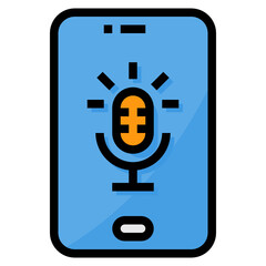 Microphone filled outline icon