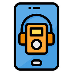 Music Player filled outline icon