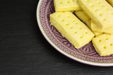 homemade traditional butter shortbread biscuit