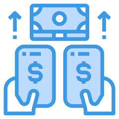 Smartphone blue outline icon