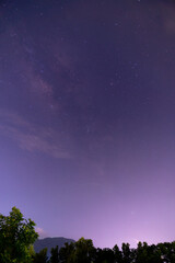 Fototapeta na wymiar night sky Milky Way over the mountain in the clear sky