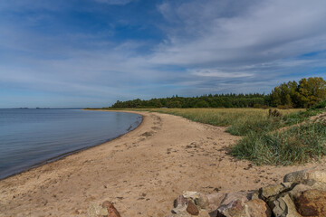 Fototapeta premium The beach and the Danish Wiek near Ludwigsburg, Mecklenburg-Western Pomerania, Germany