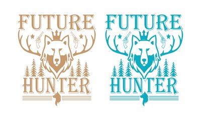 hunting tee shirt design hunt lover man and women vector 