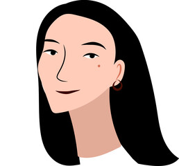 Beautiful white woman portrait vector