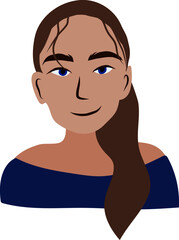Ponytail girl with smile portrait vector