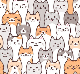 Cute cartoon cat pattern