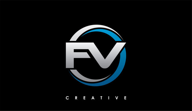 FV Letter Initial Logo Design Template Vector Illustration