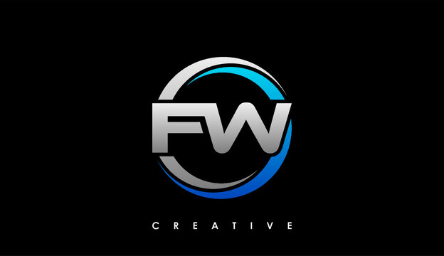 FW Letter Initial Logo Design Template Vector Illustration