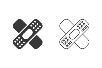 Patch medicine icon set in flat. Vector