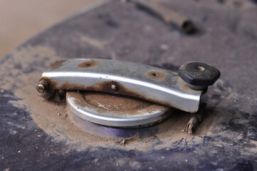 The old motorcycle fuel tank cover is suitable for your product name background or product advertising background