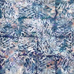 Seamless highly textured intricate and ornate pattern in navy blue. High quality illustration. Sophisticated luxury ornate design for surface design and print. Detailed graphic motif. Grungy textile.