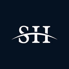 Fototapeta premium letter logo with s and h symbol