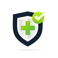Obraz premium check medical shield icon isolated