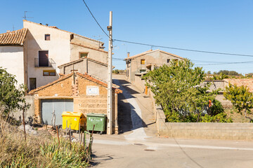 a street in Valdehorna village, province of Zaragoza, Aragon, Spain