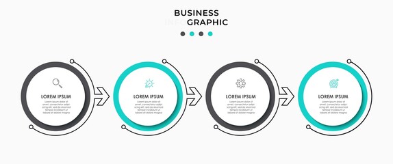 Vector Infographic design business template with icons and 4 options or steps. Can be used for process diagram, presentations, workflow layout, banner, flow chart, info graph